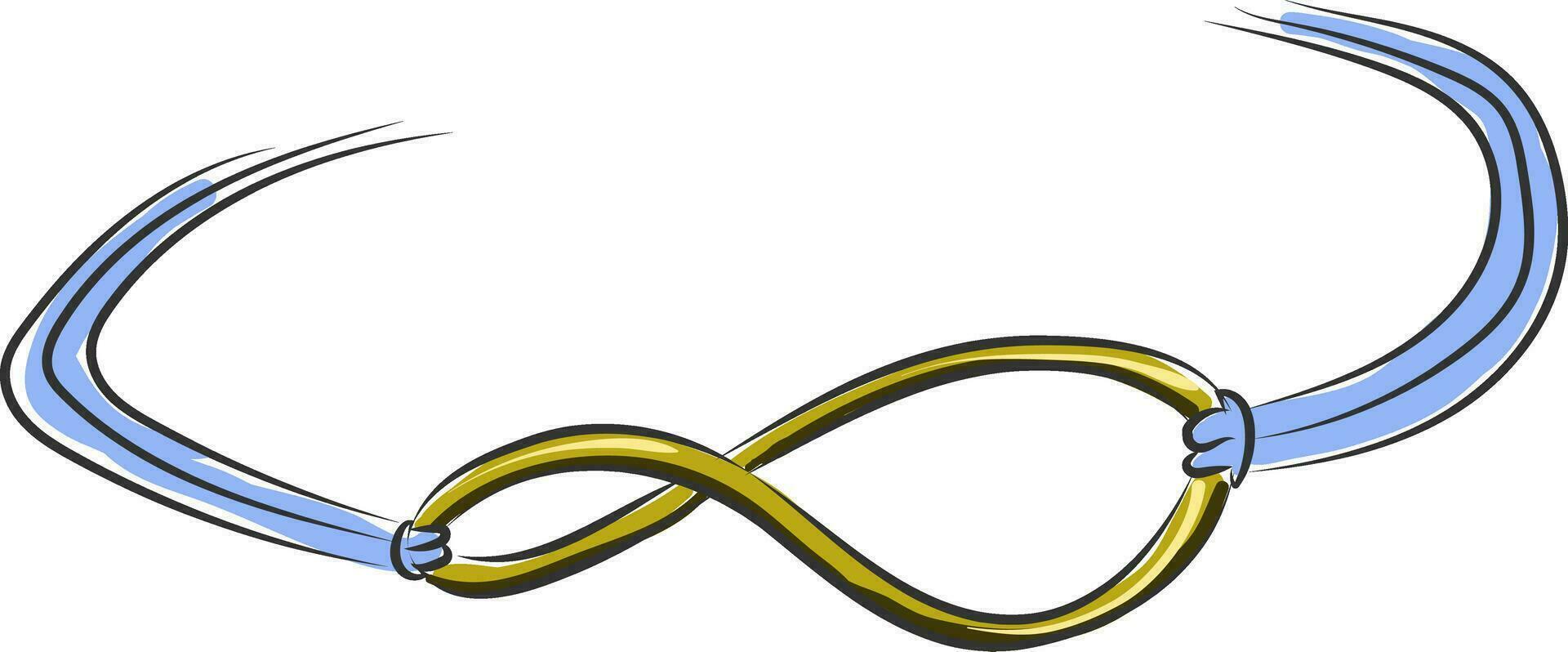Image of bracelet with infinity, vector or color illustration.