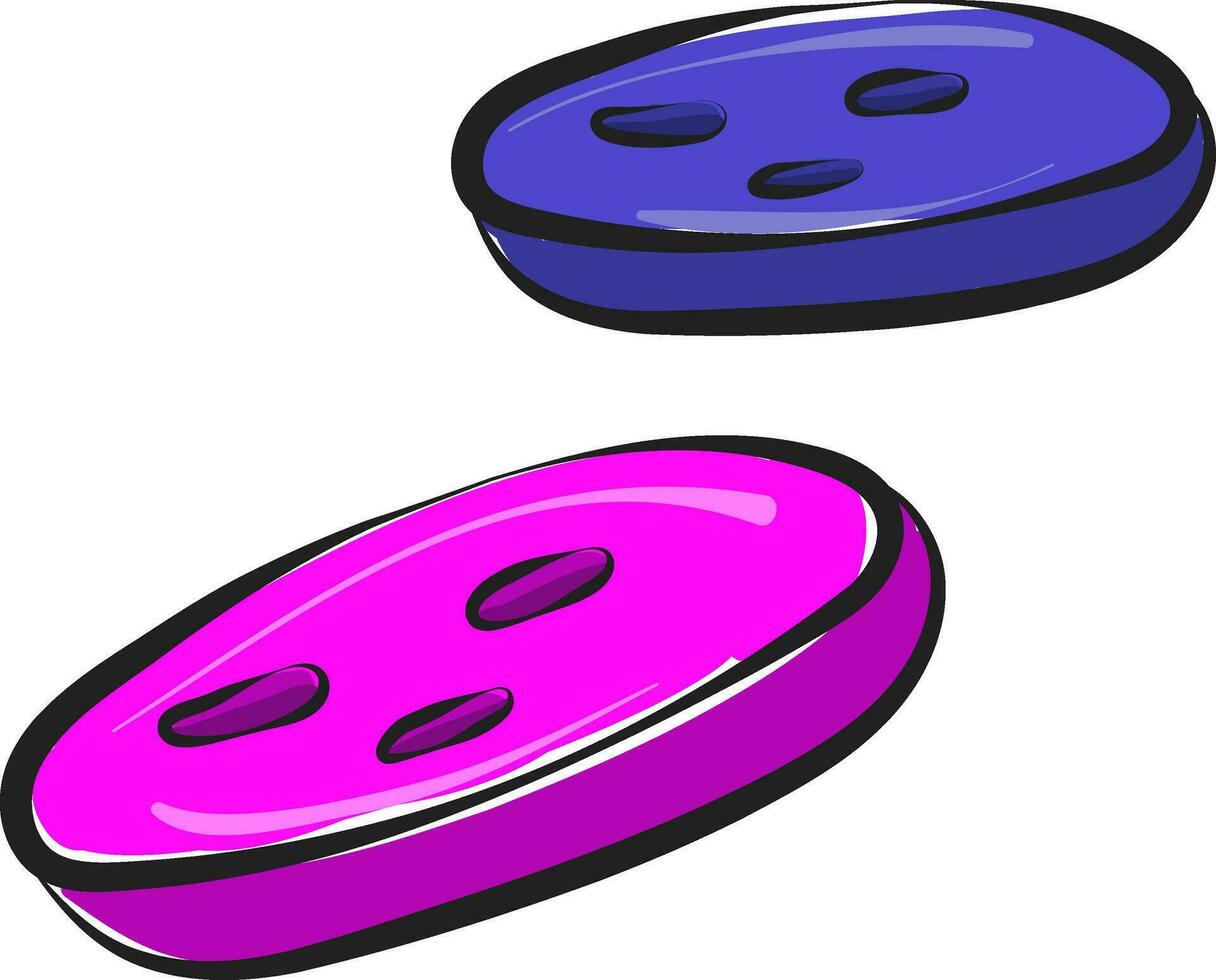 Image of three hole button, vector or color illustration.