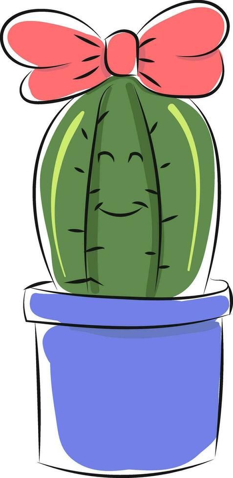 imagen de cactus con un arco, vector o color ilustración.