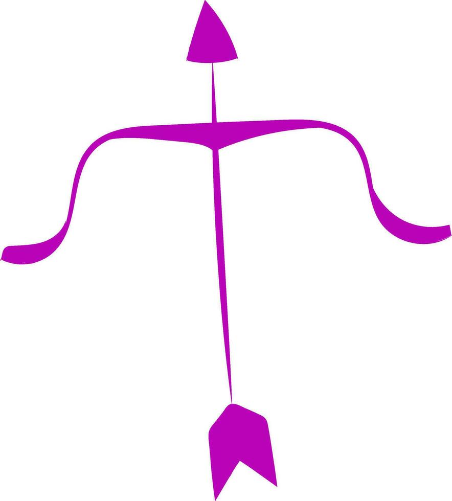 Image of bow and arrow, vector or color illustration.