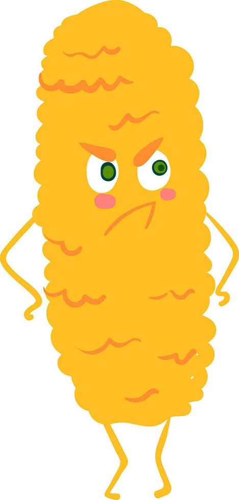 Image of angry corn, vector or color illustration.
