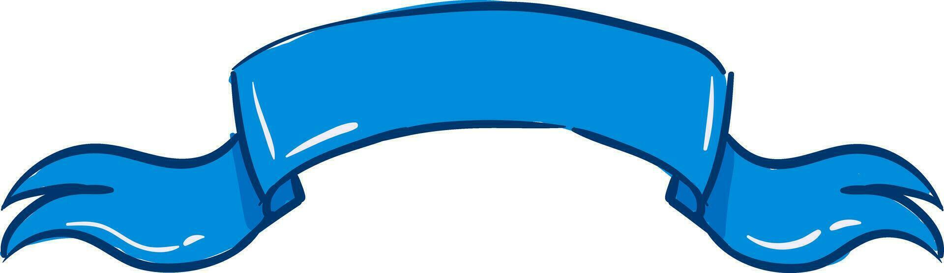 Image of blue ribbon, vector or color illustration.