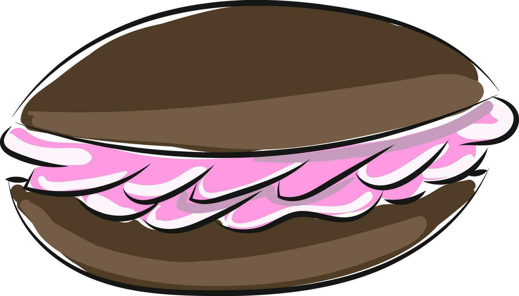 Image of sandwich biscuit, vector or color illustration.