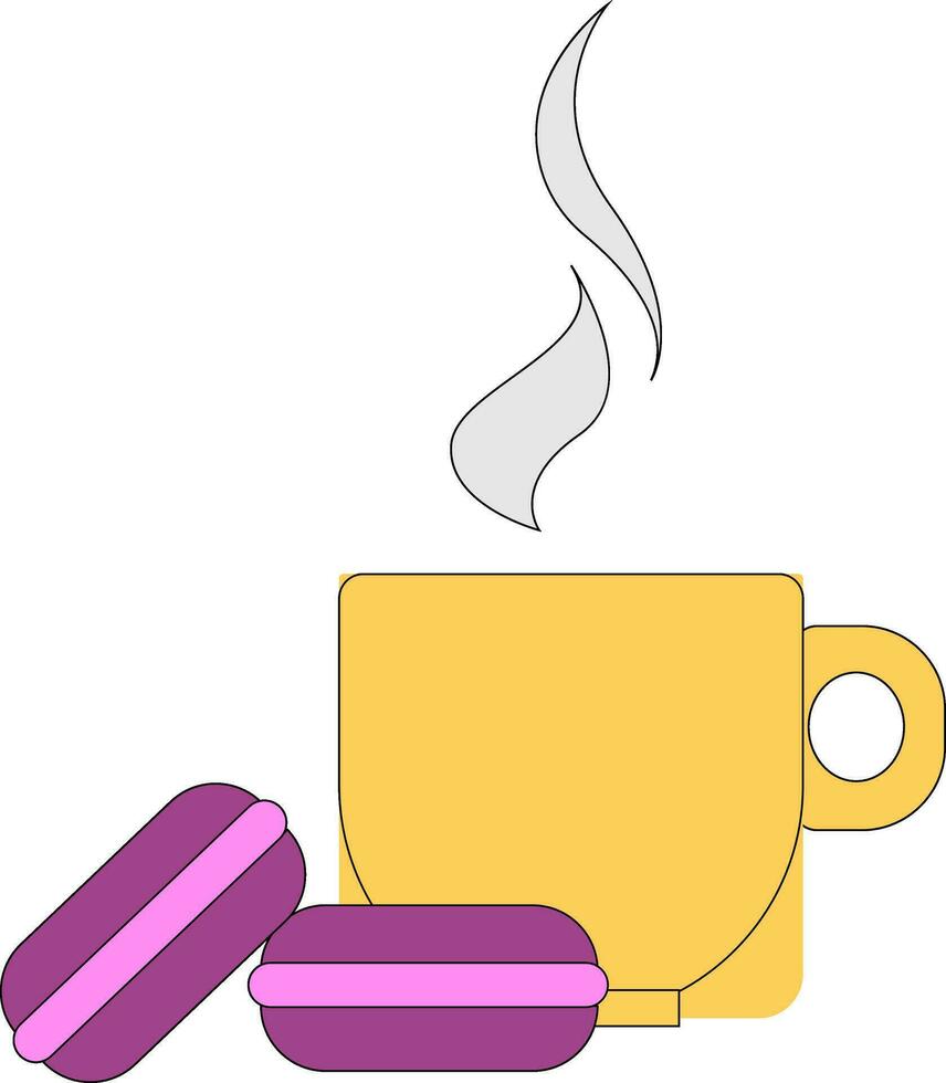 imagen de galleta y taza de caliente beber, vector o color ilustración.