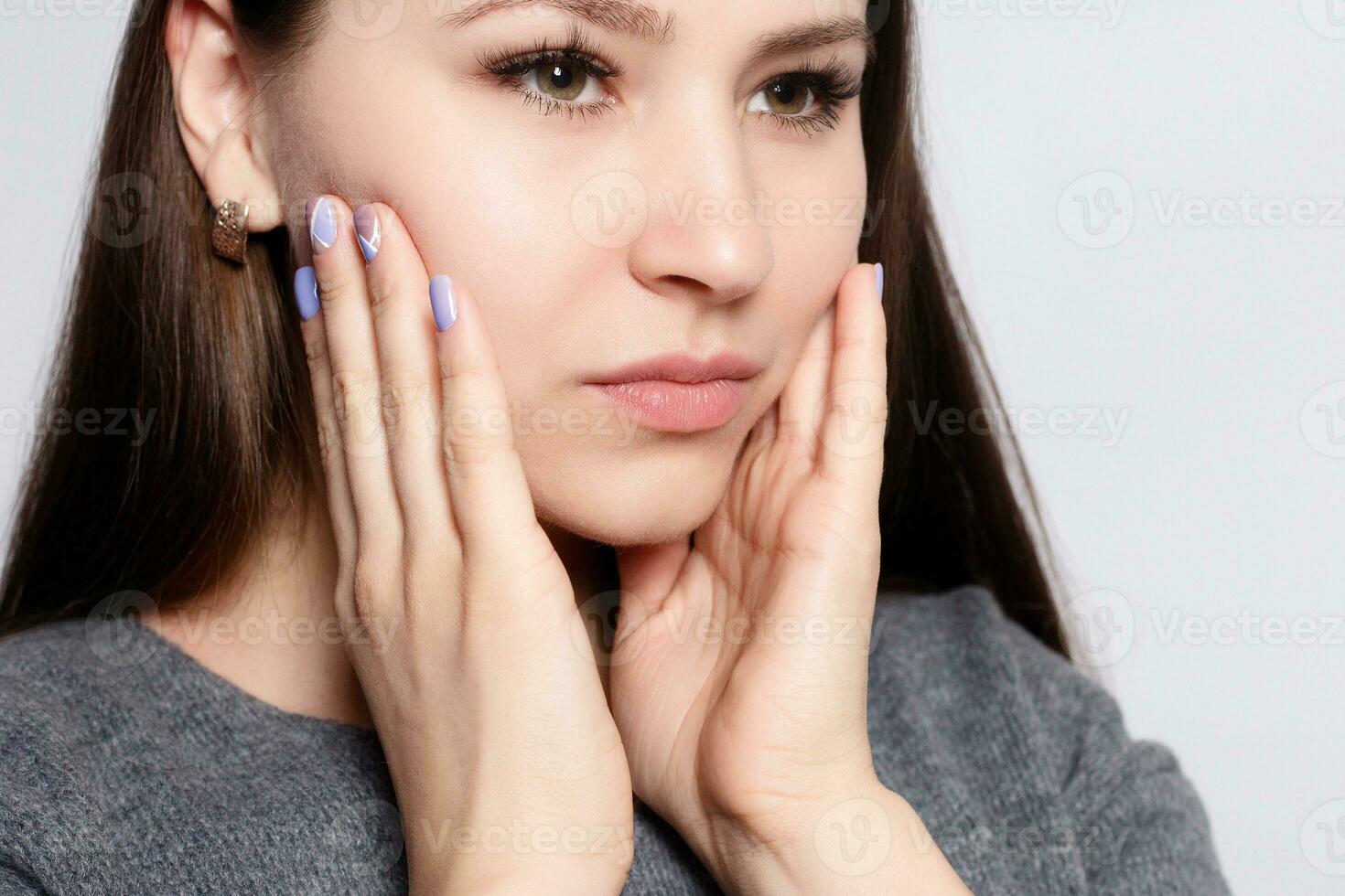 Teeth Problem. Woman Feeling Tooth Pain. photo