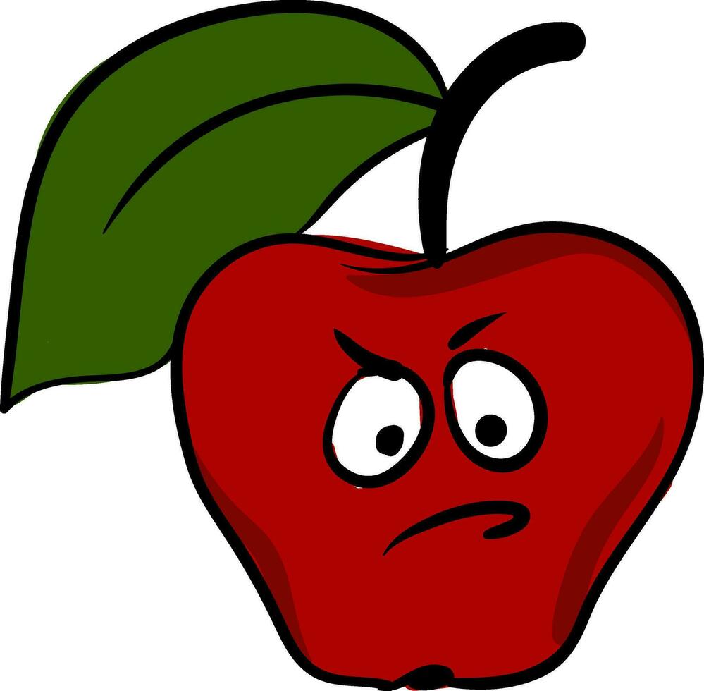Image of apple, vector or color illustration.