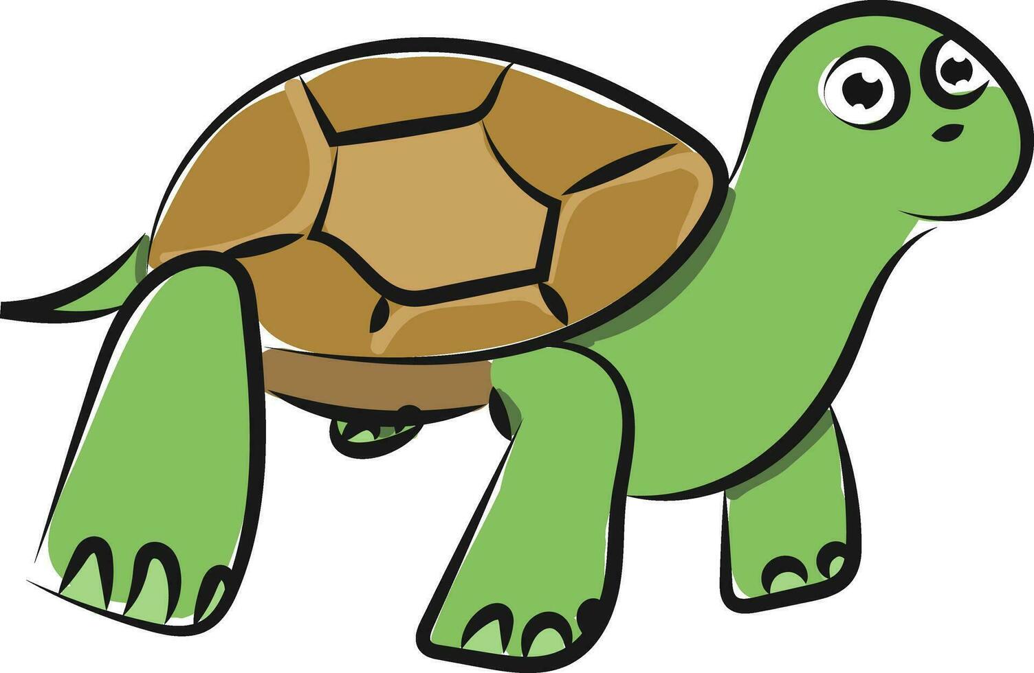 emoji de un verde tortuga vector o color ilustración