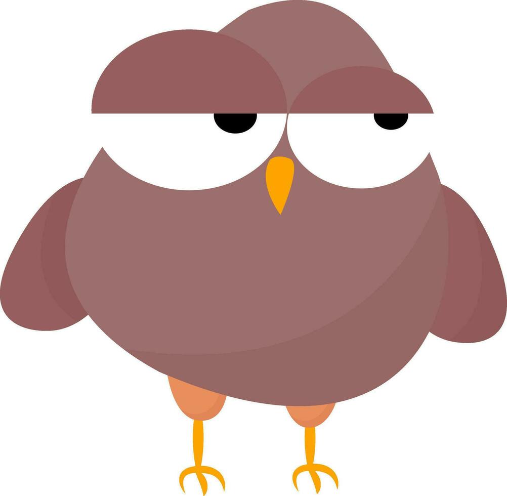 Emoji of a tired rose-colored owl vector or color illustration