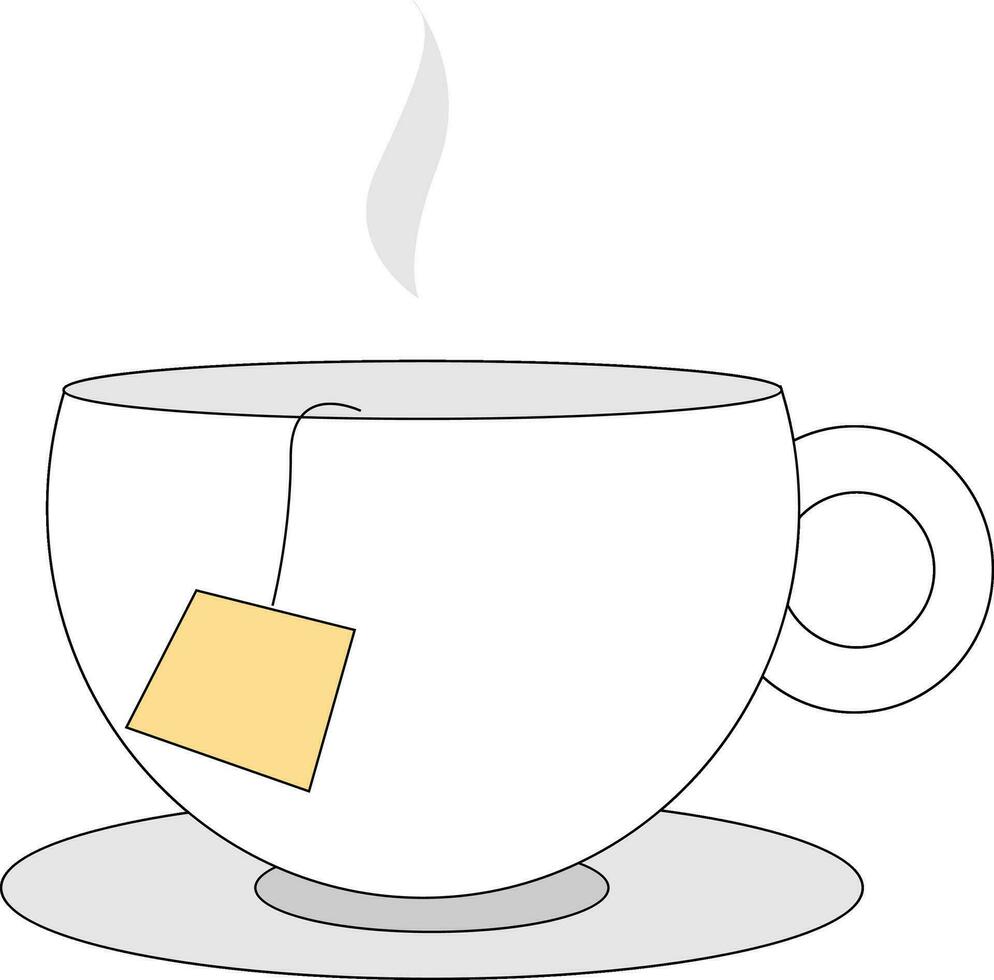 Image of a cup of tea, vector or color illustration.