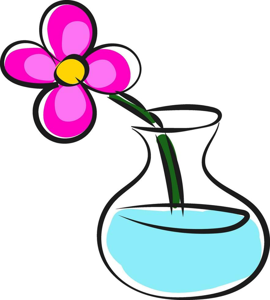 A flower vase with flowers vector or color illustration