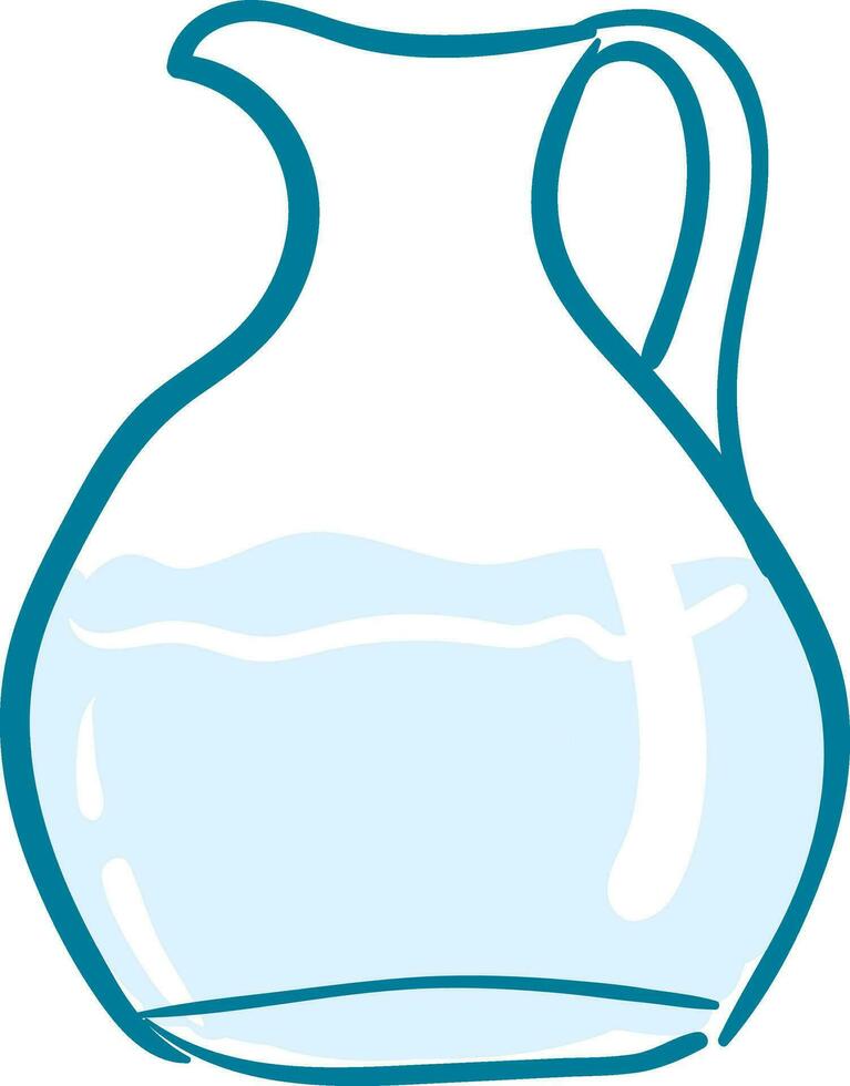 clipart de un vaso jarra con un exclamación marca es lleno con agua vector o color ilustración