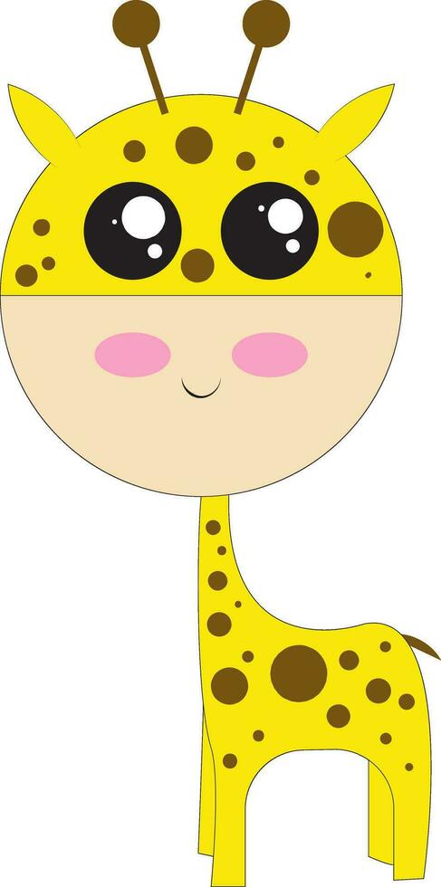 Ugly giraffe, vector or color illustration.