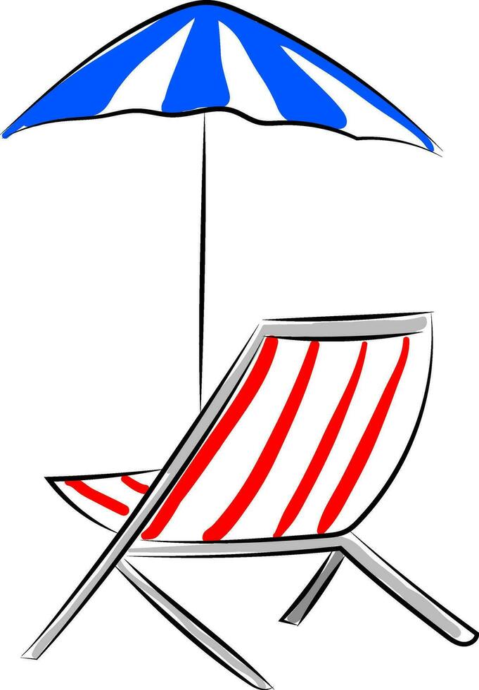 imagen de silla de playa, vector o color ilustración.