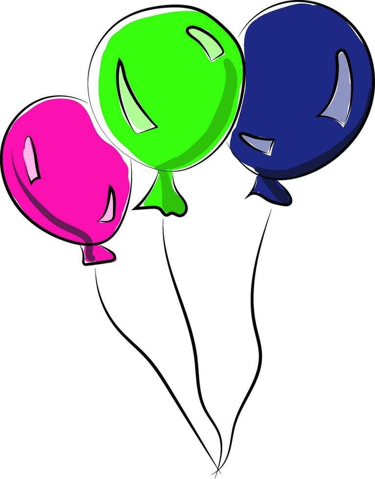 Image of balloon, vector or color illustration.