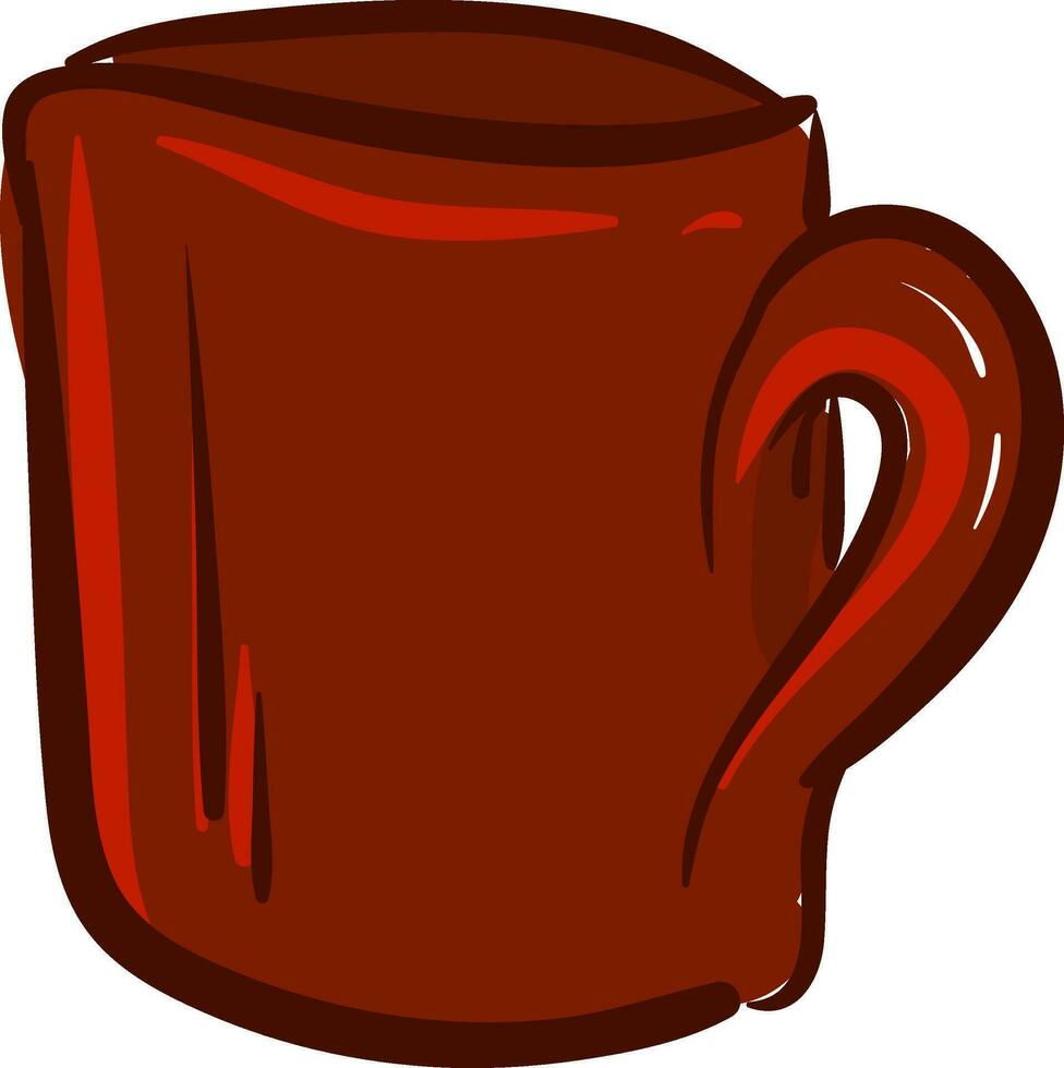 Image of cup scarlet - bright red color cup, vector or color illustration.