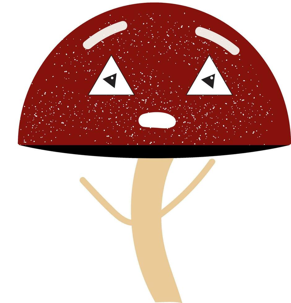 Emoji of a tired mushroom vector or color illustration