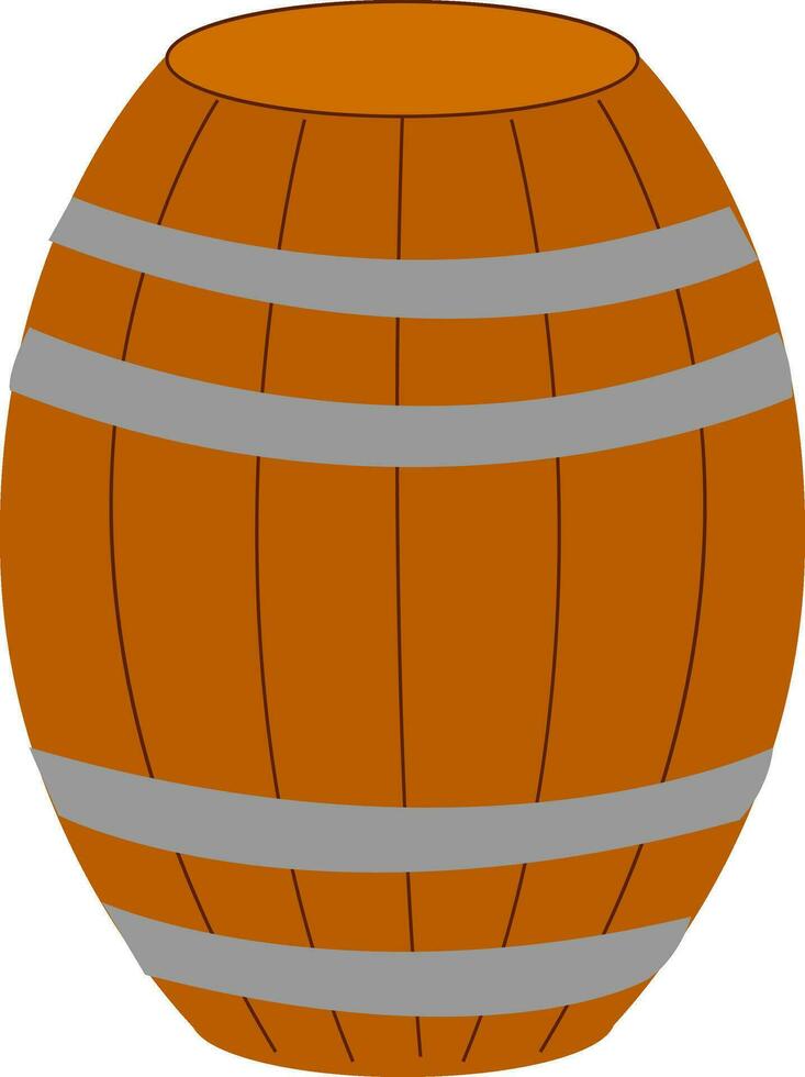 A wooden barrel , vector or color illustration