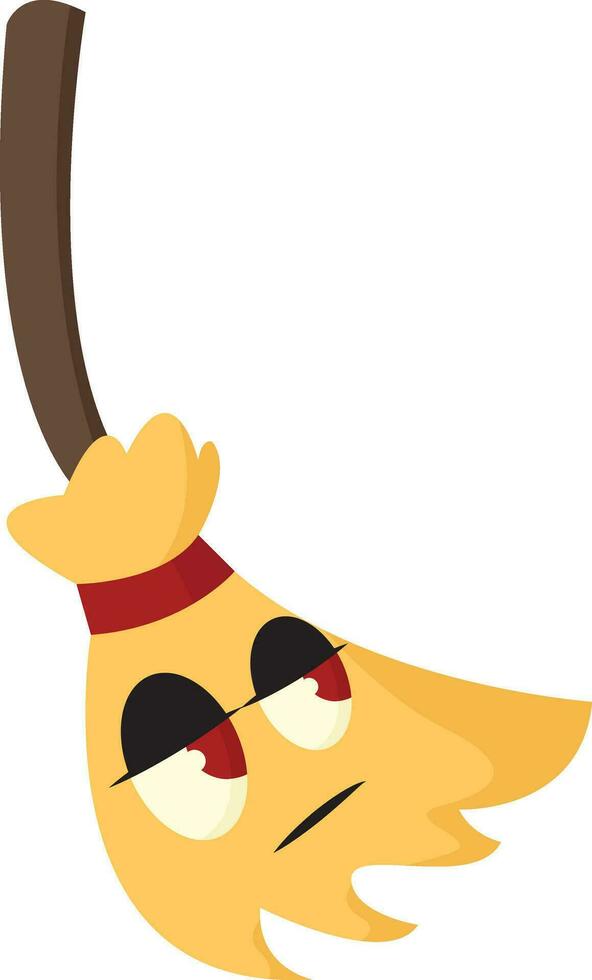 Sad besom , vector or color illustration