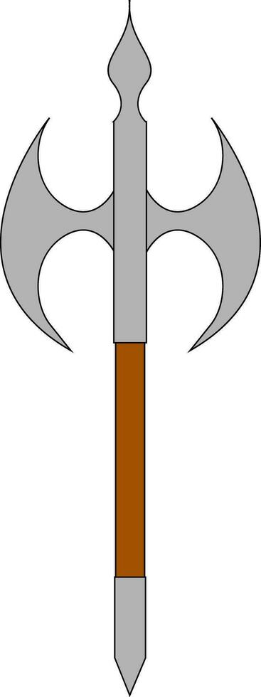 Axe with two knifes , vector or color illustration