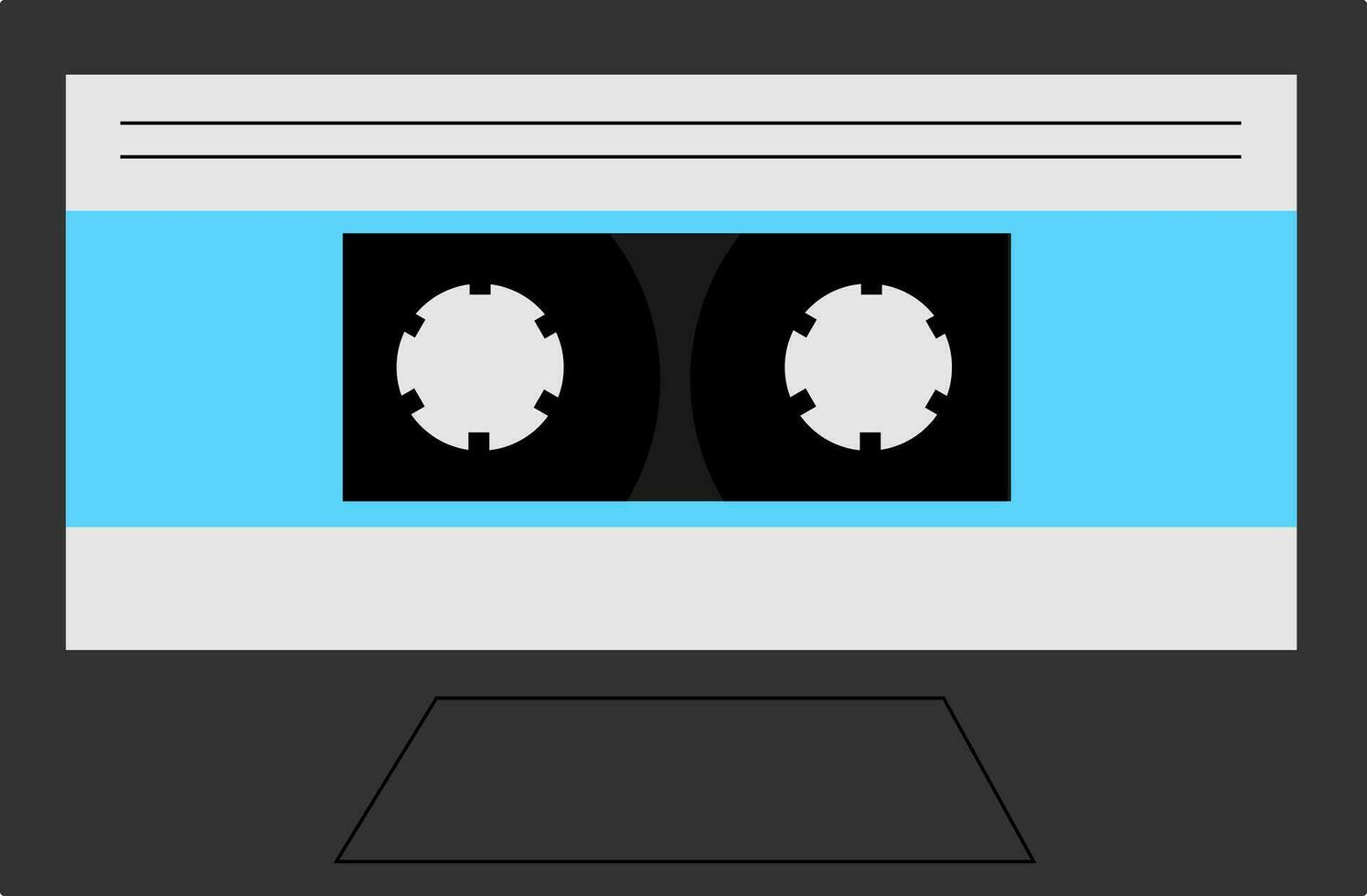 A vintage grey cassette, vector or color illustration