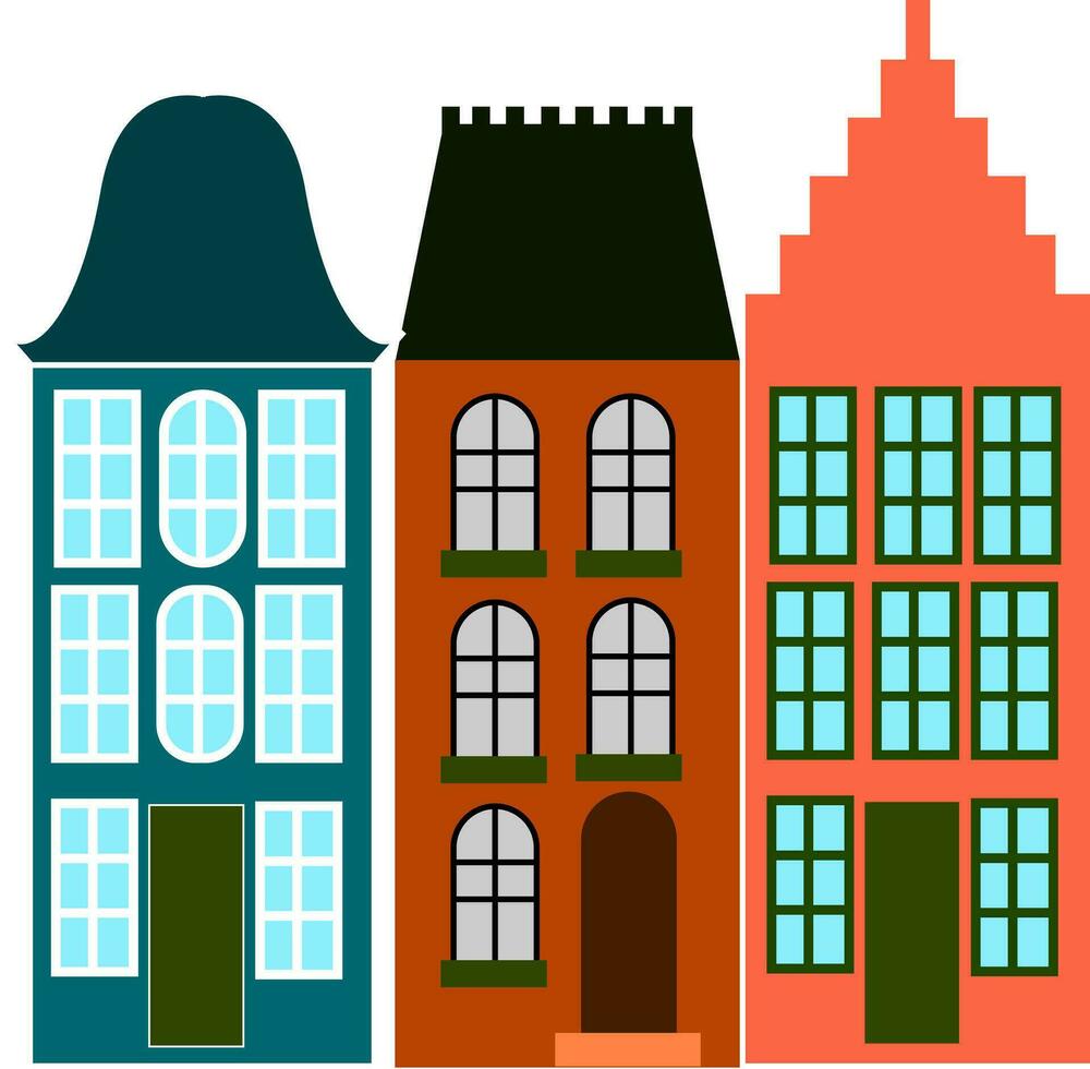 Beautiful Amsterdam, vector or color illustration