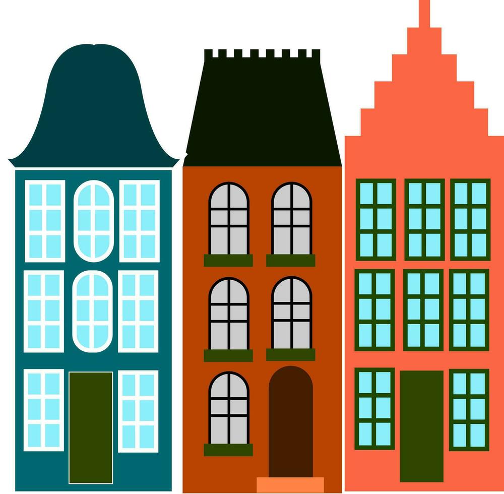 Beautiful Amsterdam, vector or color illustration