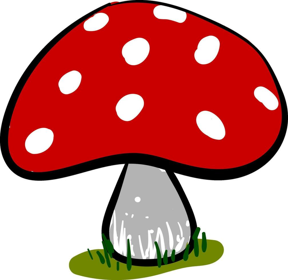 Clipart of a red mushroom vector or color illustration
