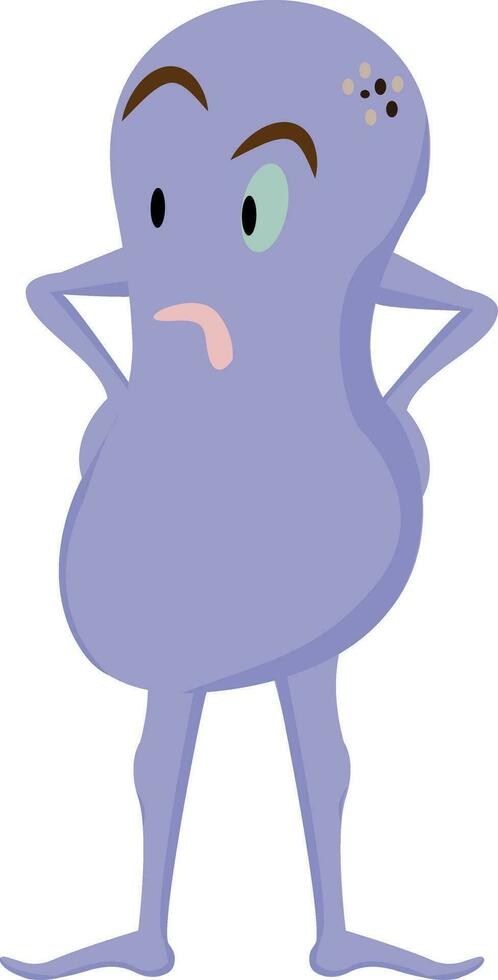 Clipart of a surprised purple-colored monster vector or color illustration