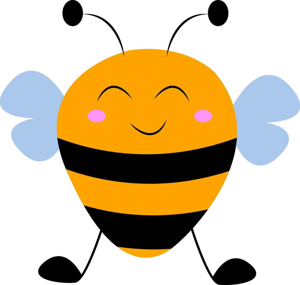 un sonriente abeja vector o color ilustración