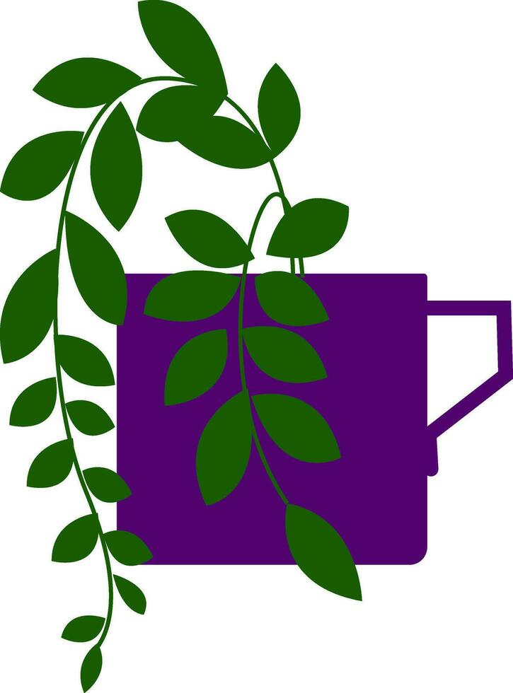 Clipart of a creepy little plant grown on a coffee cup vector or color illustration