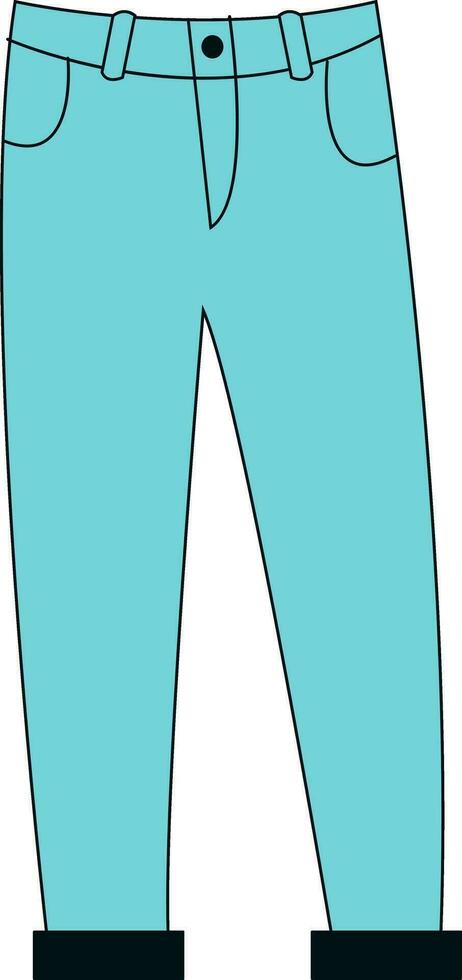 Portrait of a showcase blue-colored pant vector or color illustration