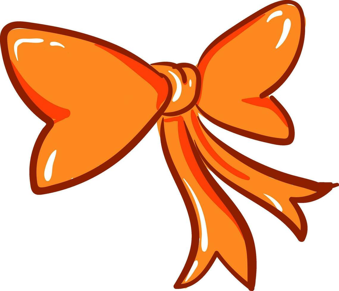 Clipart of an orange bow vector or color illustration