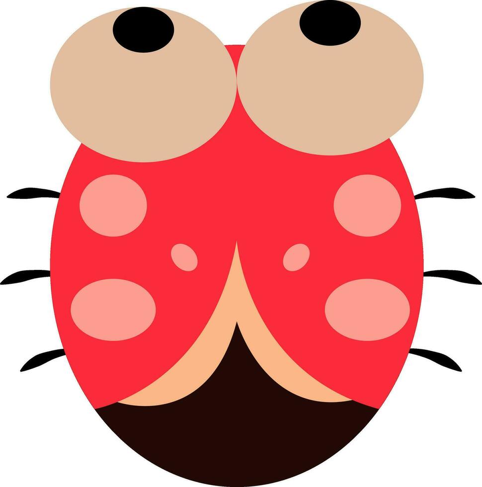 Cartoon cute little ladybug vector or color illustration
