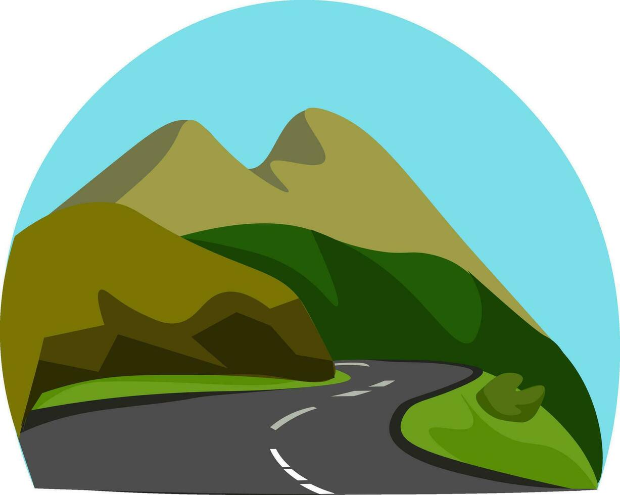 retrato de un montañoso la carretera vector o color ilustración