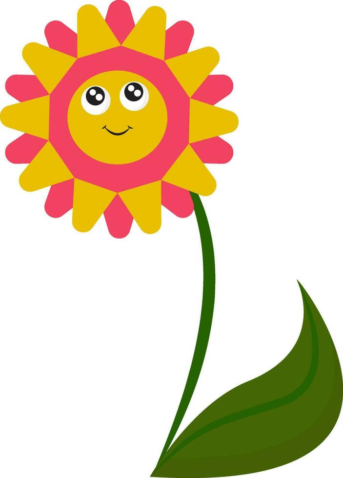 clipart de un sonriente rojo y amarillo flor vector o color ilustración