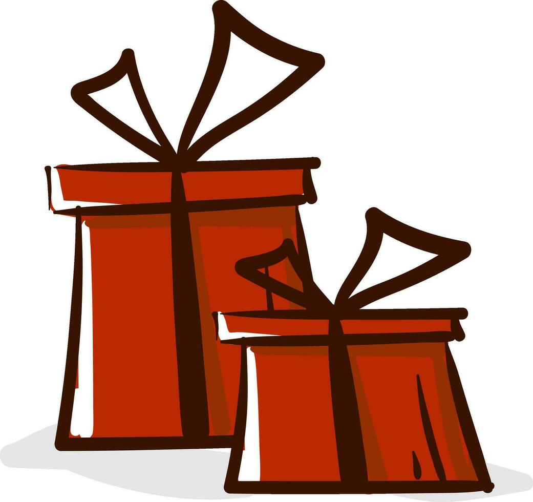 clipart de dos de color rojo rectangular regalo cajas vector o color ilustración