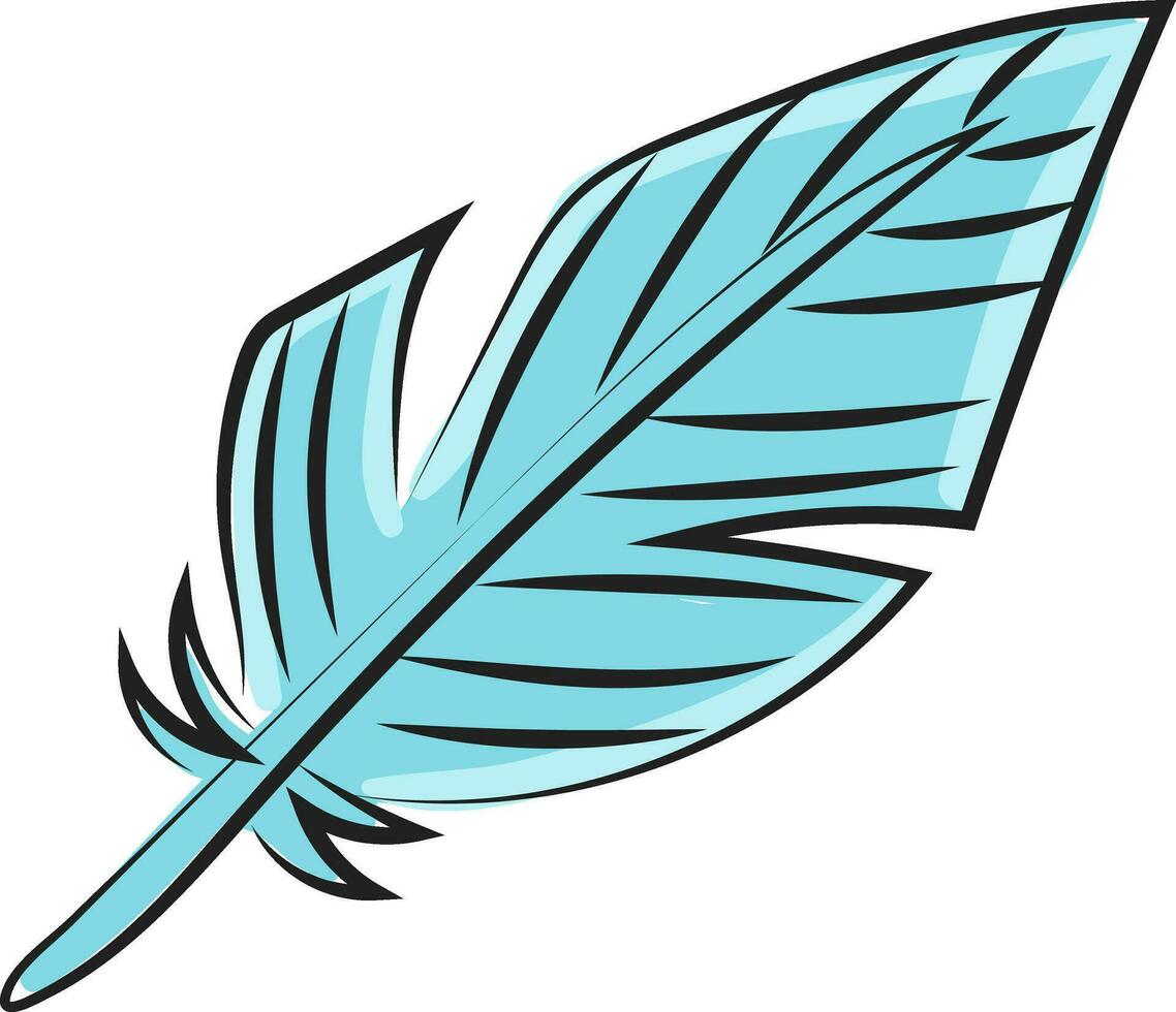 Clipart of a blue-colored quill vector or color illustration