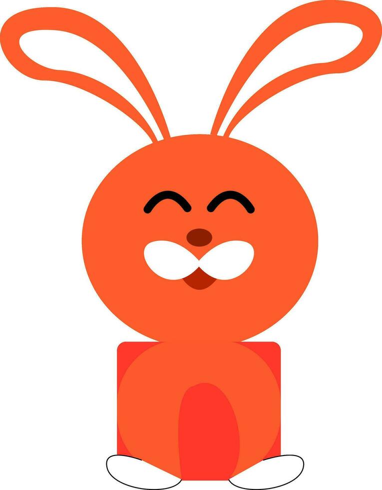 Clipart of a cute little rabbit smiling vector or color illustration
