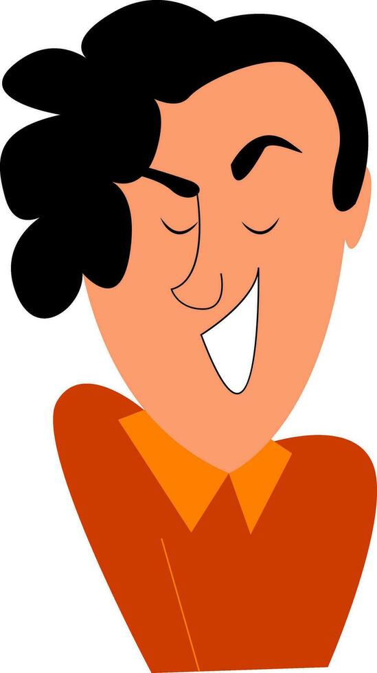 Clipart of a smiling boy  vector or color illustration