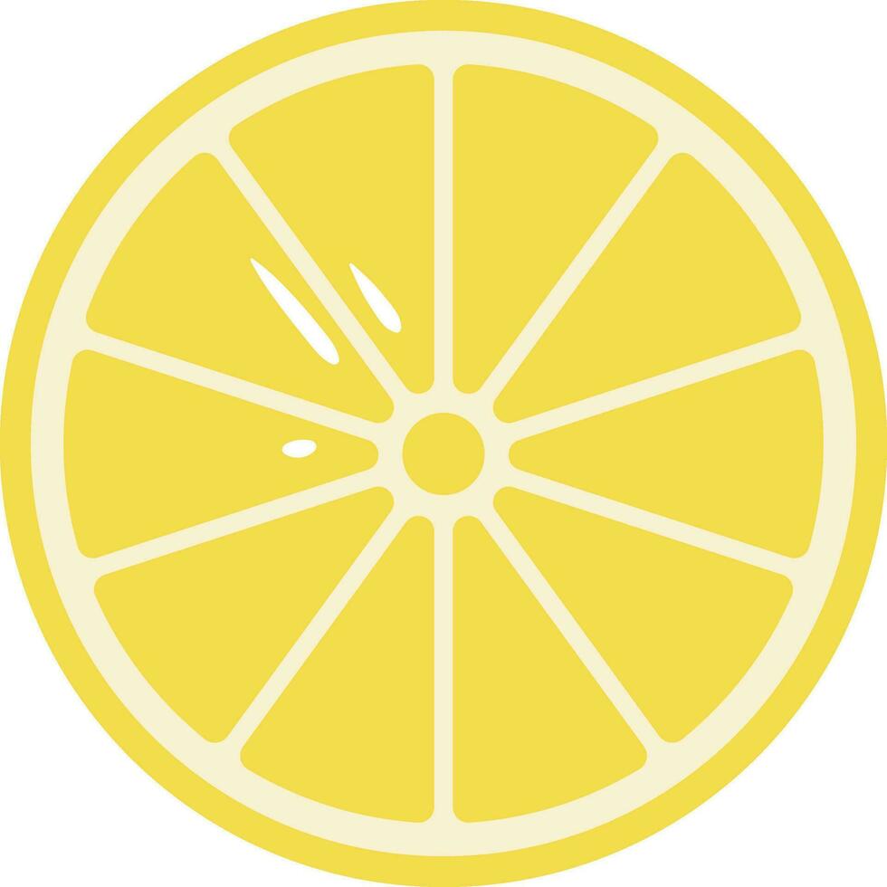 Cartoon sliced yellow lemon vector or color illustration
