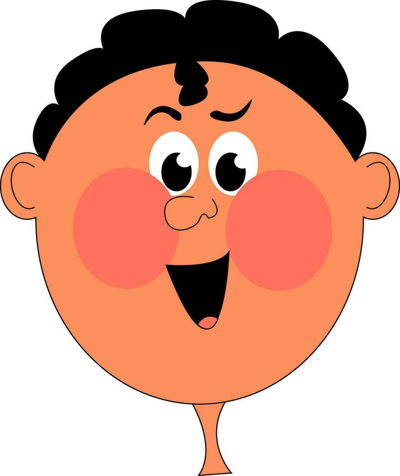Clipart of a boy with red cheeks vector or color illustration
