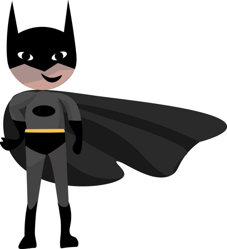 Cute little cartoon batman vector or color illustration