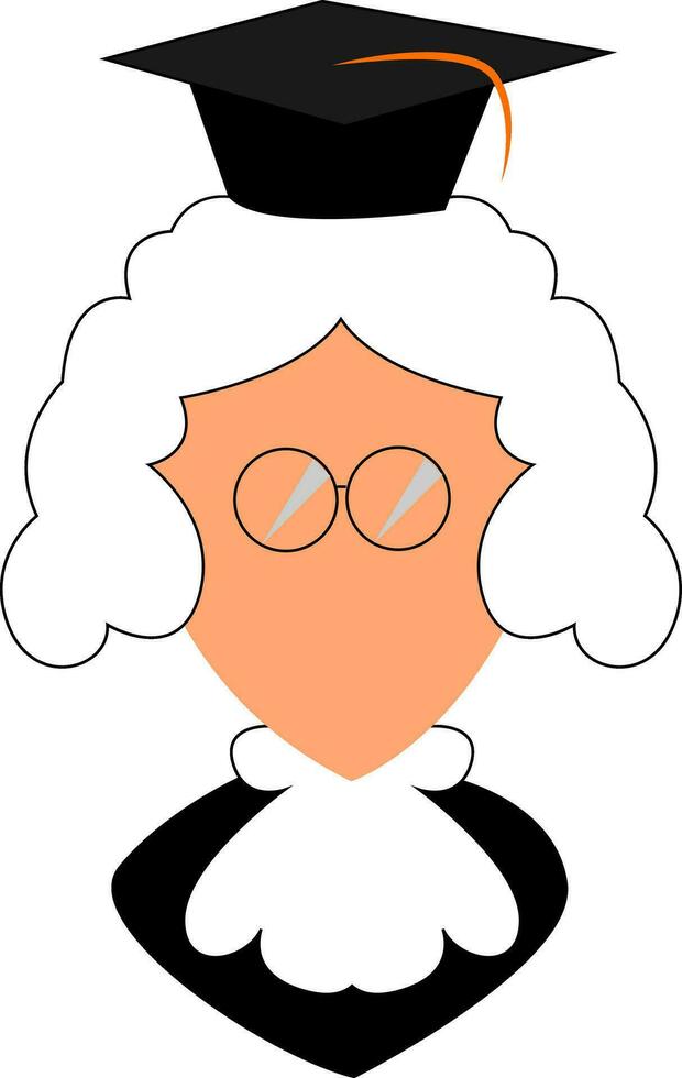 Cartoon funny judge vector or color illustration