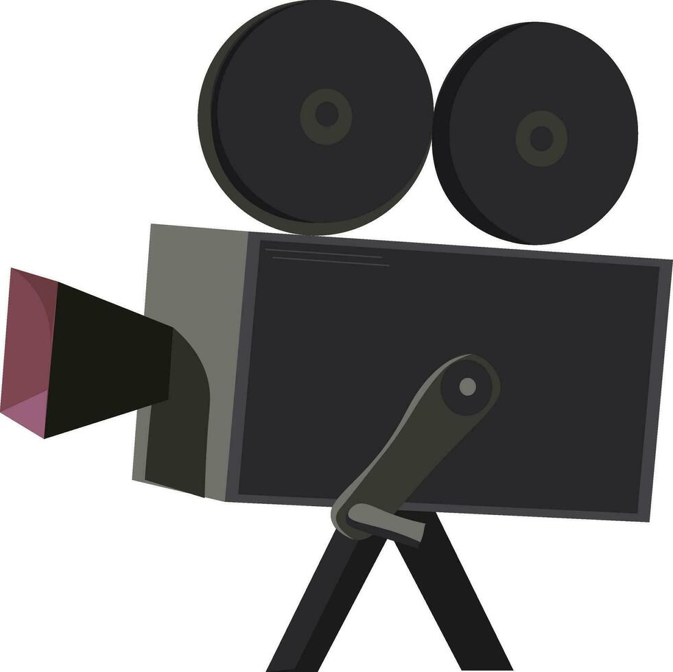 Clipart of a black-colored movie camera vector or color illustration