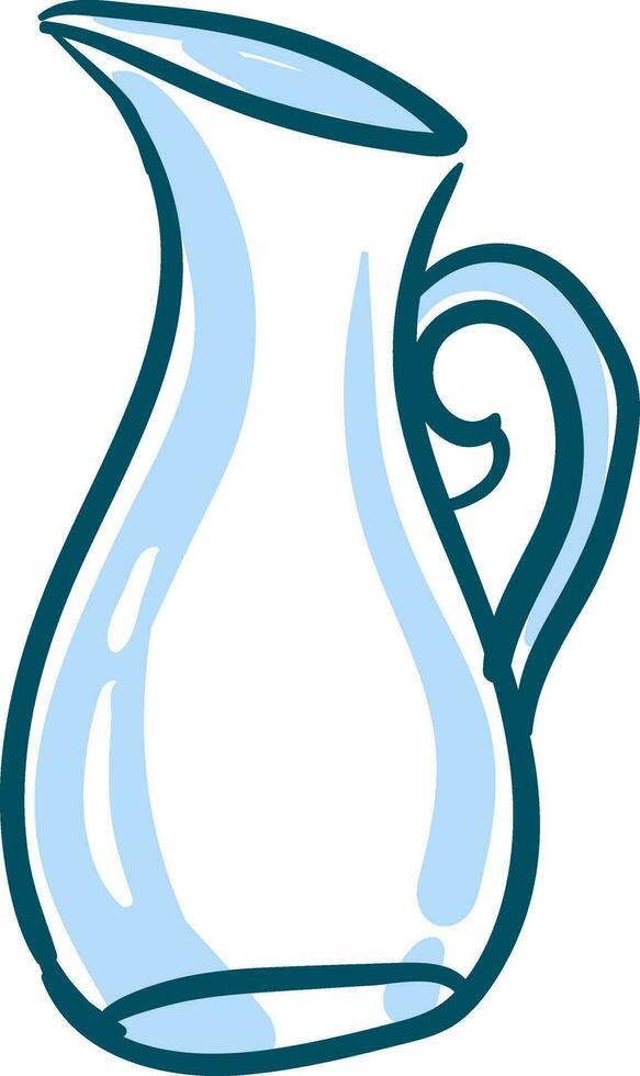 Clipart of a blue-colored glass pitcher vector or color illustration