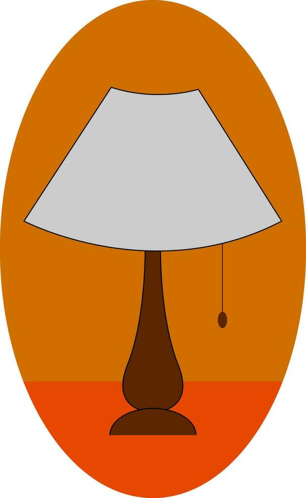 Portrait of a night lamp metal beaded pull cord switch attached vector or color illustration