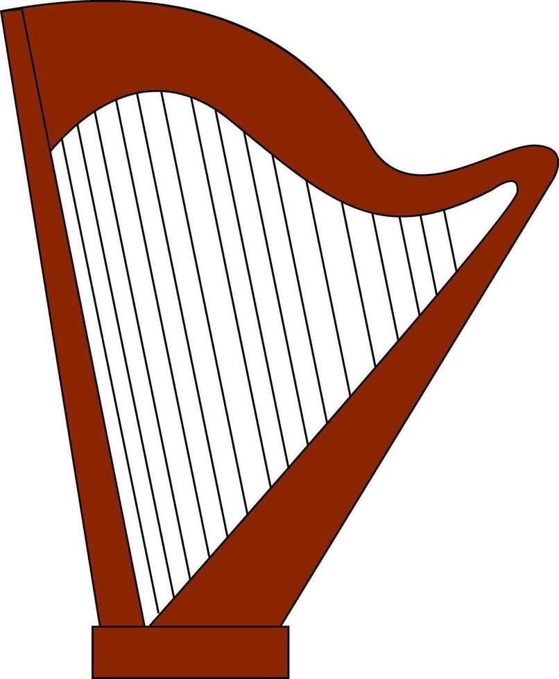 A big brown harp, vector or color illustration