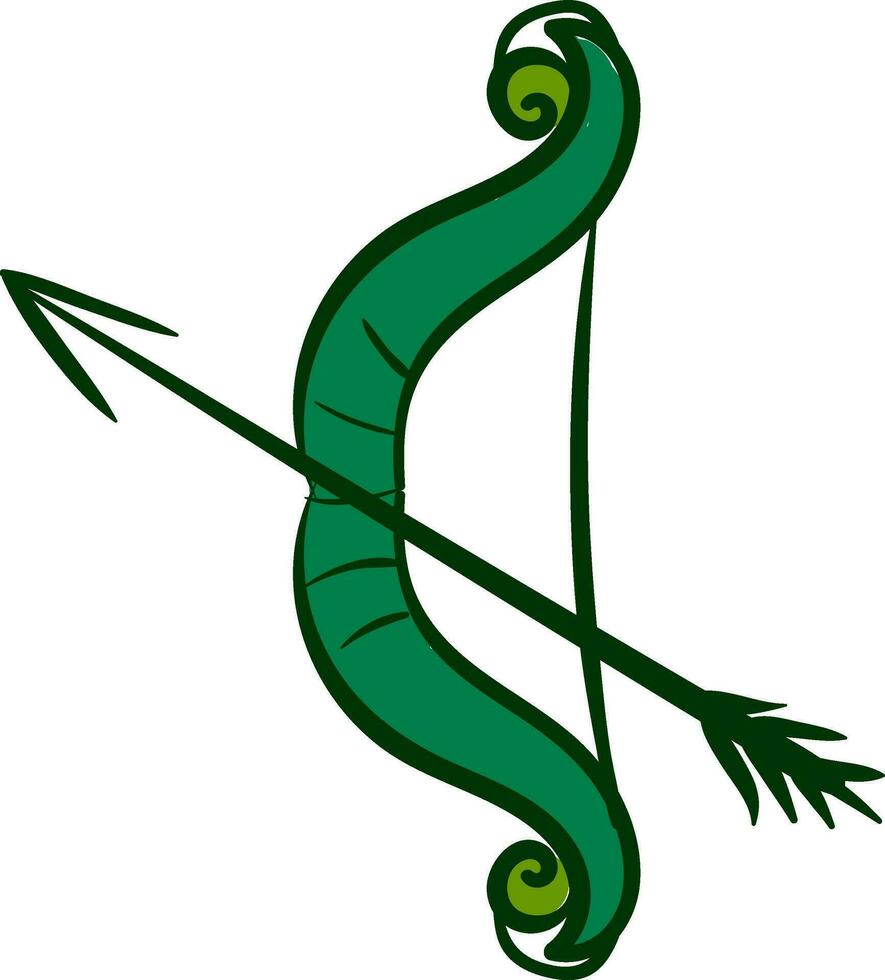 Clipart of bow and arrow vector or color illustration