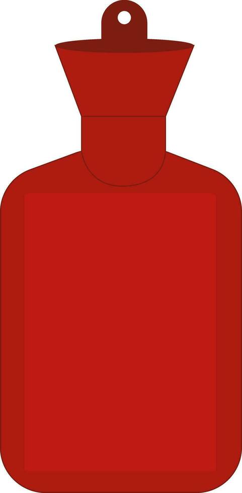 A red hot water bottle, vector or color illustration