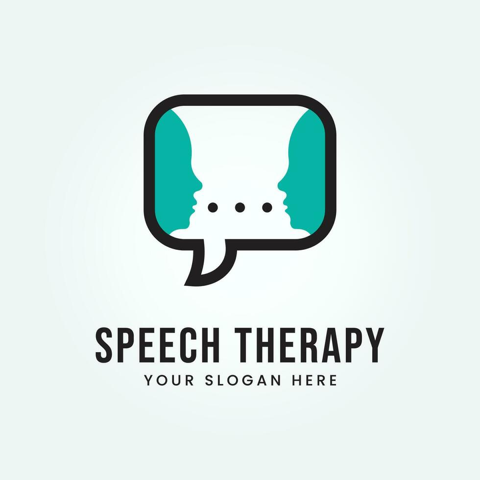 Speech Therapy Logo Design Vector Template Illustration